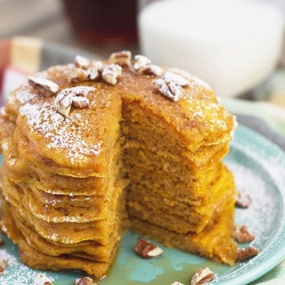 Pumpkin Spice Pancakes- these are everything a pancake should be, tall, soft and fluffy. But they are made extra special with the addition of pumpkin and spice! | Countryside Cravings