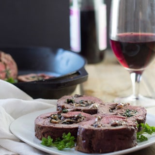 Mushroom and Blue Cheese Stuffed Flank Steak- this is a super easy recipe that is guaranteed to impress! | countrysidecravings.com