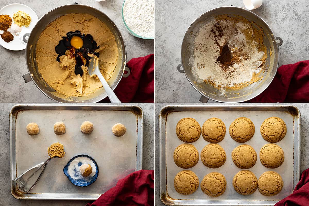 Four pictures showing how to make these cookies. 