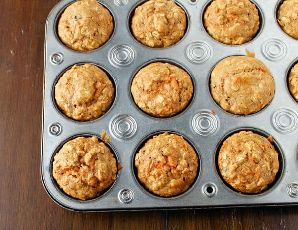 whole wheat healthy breakfast muffins in a muffin tray 