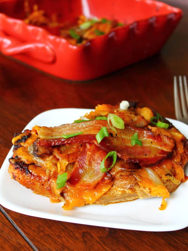 Bacon and Cheese Topped Pork Chops