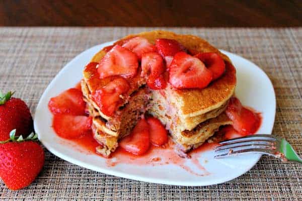 Whole Wheat Strawberry Pancakes