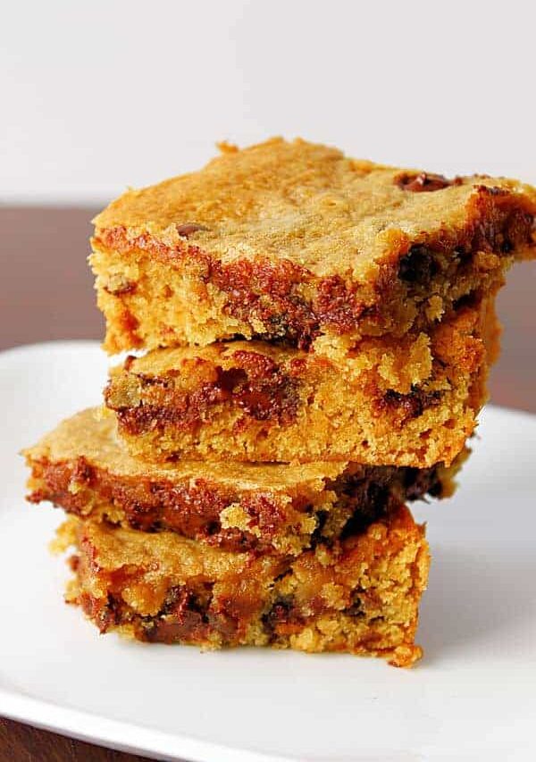 Banana Peanut Butter Chocolate Chip Blondies