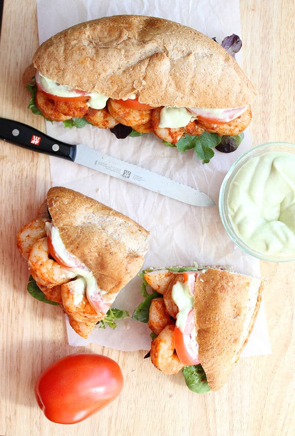 Spicy Shrimp Sandwich with Avocado Mayo