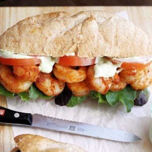 Spicy Shrimp Sandwich with Avocado Mayo