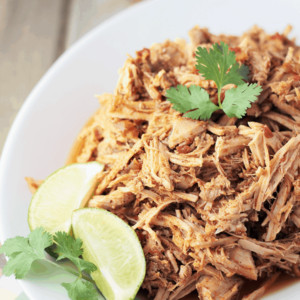 This Mexican Pulled Pork is made in the crock pot and is great for taco night!!
