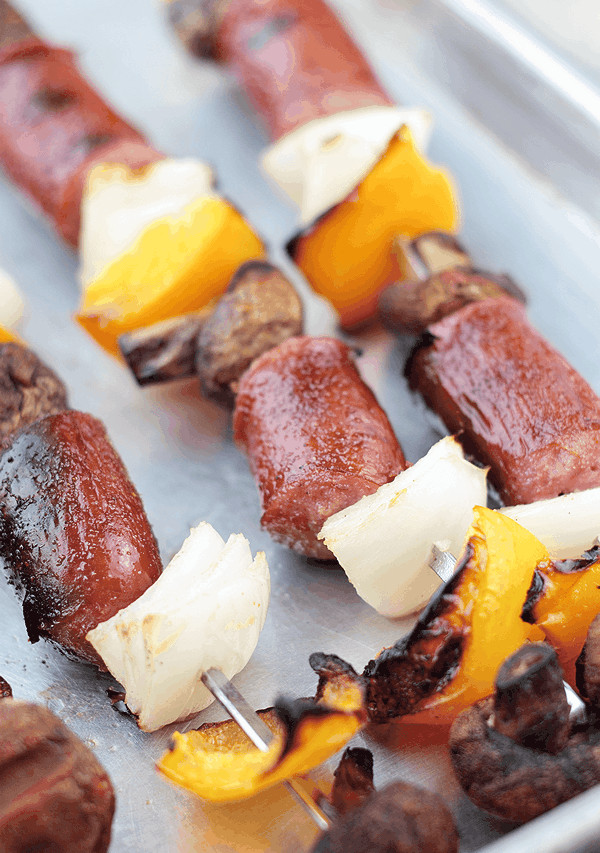 These Sausage and Veggie Kabobs are quick, easy and great for a summertime bbq. | Countryside Cravings