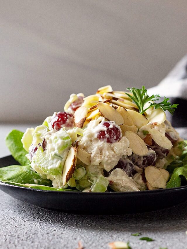 Chicken salad in a lettuce cup.