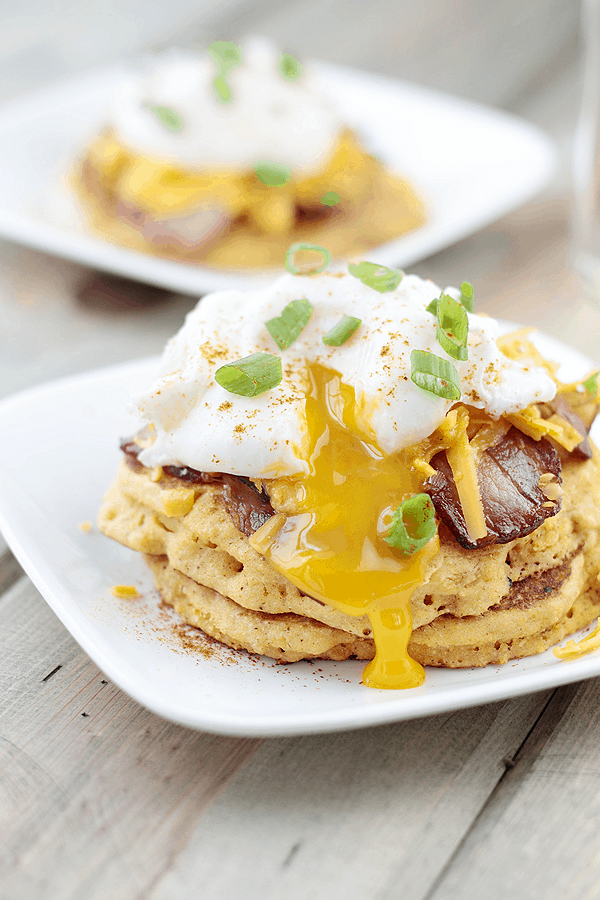 These Southwestern Corn Cake Stack will be a nice change of pace from your traditional breakfast! | Countryside Cravings