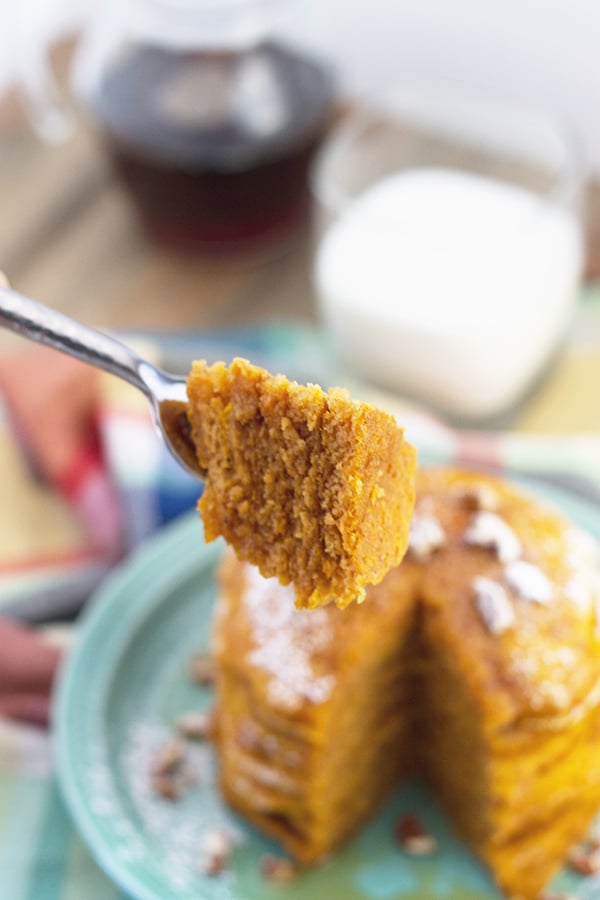 Pumpkin Spice Pancakes- these are everything a pancake should be, tall, soft and fluffy. But they are made extra special with the addition of pumpkin and spice! | Countryside Cravings