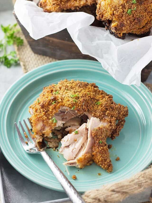 Crispy Oven Fried Chicken Thighs