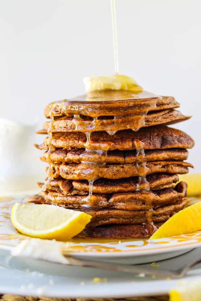 Gingerbread Pancakes with Lemon Syrup | The Food Charlatan