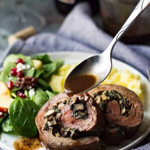 This Mushroom and Blue Cheese Stuffed Flank Steak is the perfect meal for a small scaled party. It's full of flavor, easy to prepare, and guaranteed to impress!