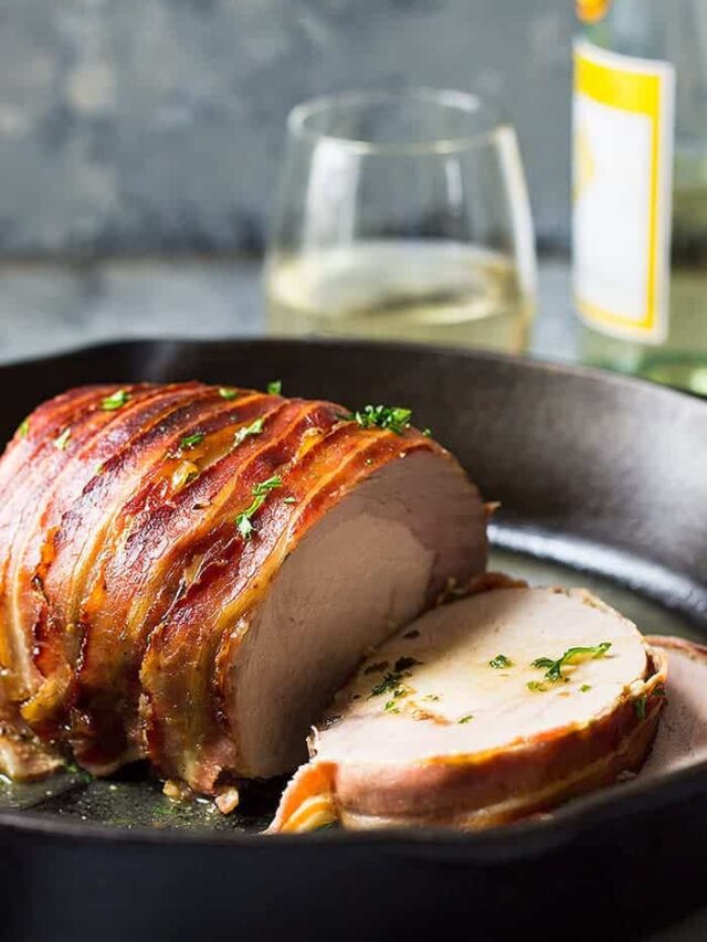 This Bacon Wrapped Pork Loin is easy enough for a weeknight meal but impressive enough to serve to special guests!