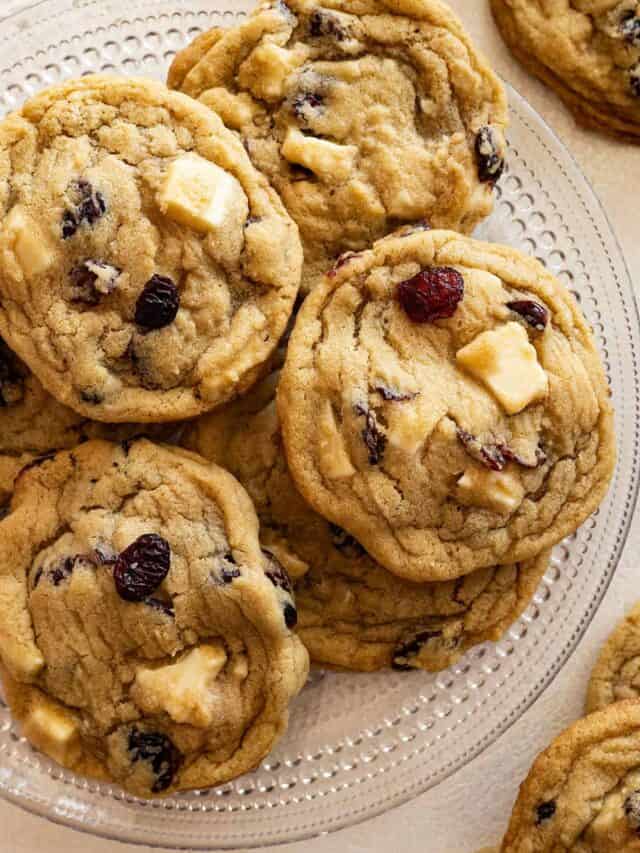 Close up of cookies on a plate.