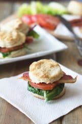 BLT Biscuit Sliders -perfect little sandwiches for entertaining and you can use store bought dough too! | countrysidecravings.com