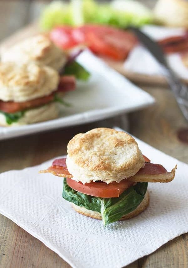 BLT Biscuit Sliders -perfect little sandwiches for entertaining and you can use store bought dough too! | countrysidecravings.com