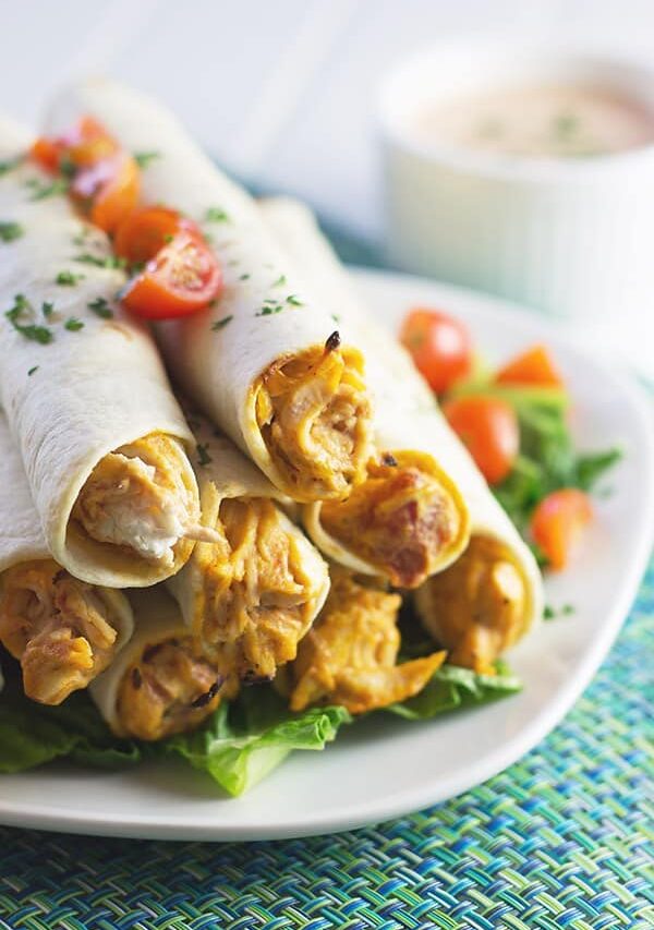 Chicken Taquitos -creamy and made easy with rotisserie chicken! | countrysidecravings.com