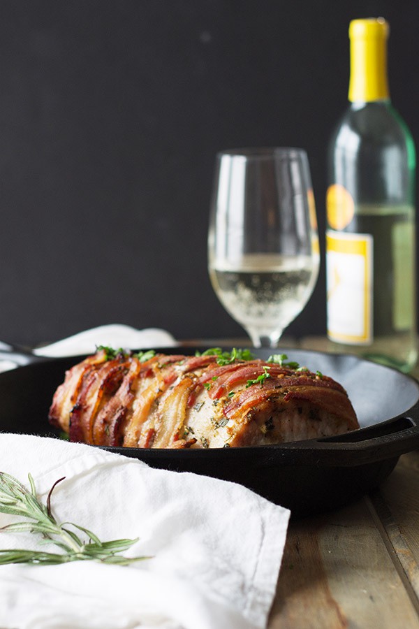 Bacon Wrapped Pork Loin- this is a super easy recipe that is sure to impress your guests! | countrysidecravings.com