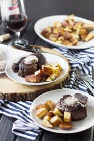 Filet Mignon with Red Wine Compound Butter -this is a super easy yet impressive steak dinner to serve to that special someone! | countrysidecravings.com