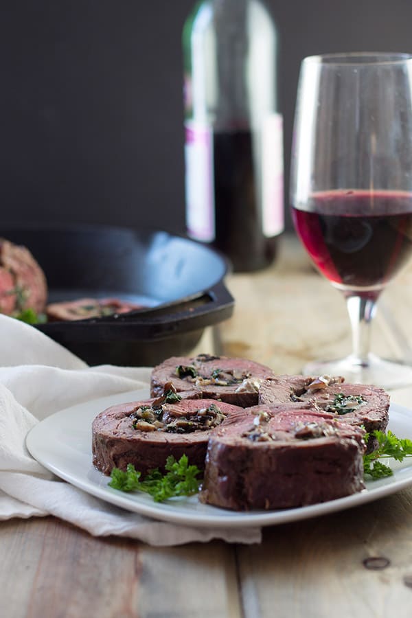 Mushroom and Blue Cheese Stuffed Flank Steak- this is a super easy recipe that is guaranteed to impress! | countrysidecravings.com