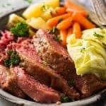 This Slow Cooker Guinness Corned Beef is an easy one pot meal make in the crockpot! The Guinness and a touch of brown sugar make the dish extra special! | www.countrysidecravings.com