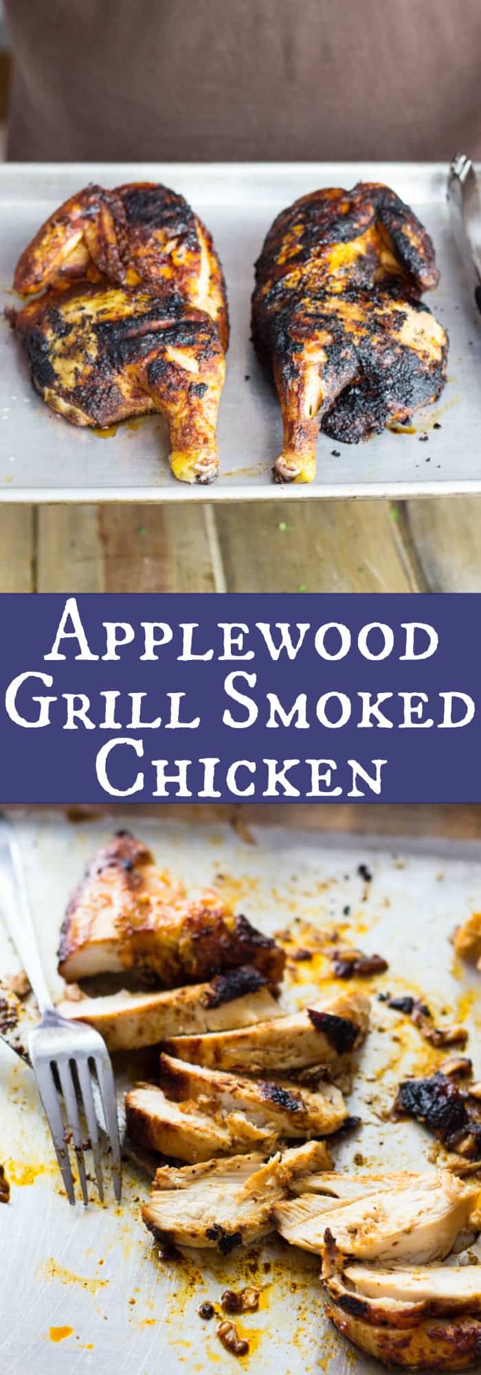 Applewood Grill Smoked Chicken -the applewood provides a mild smokiness and the dry rub gives hints of sweetness for a perfectly juicy chicken. | www.countrysidecravings.com 