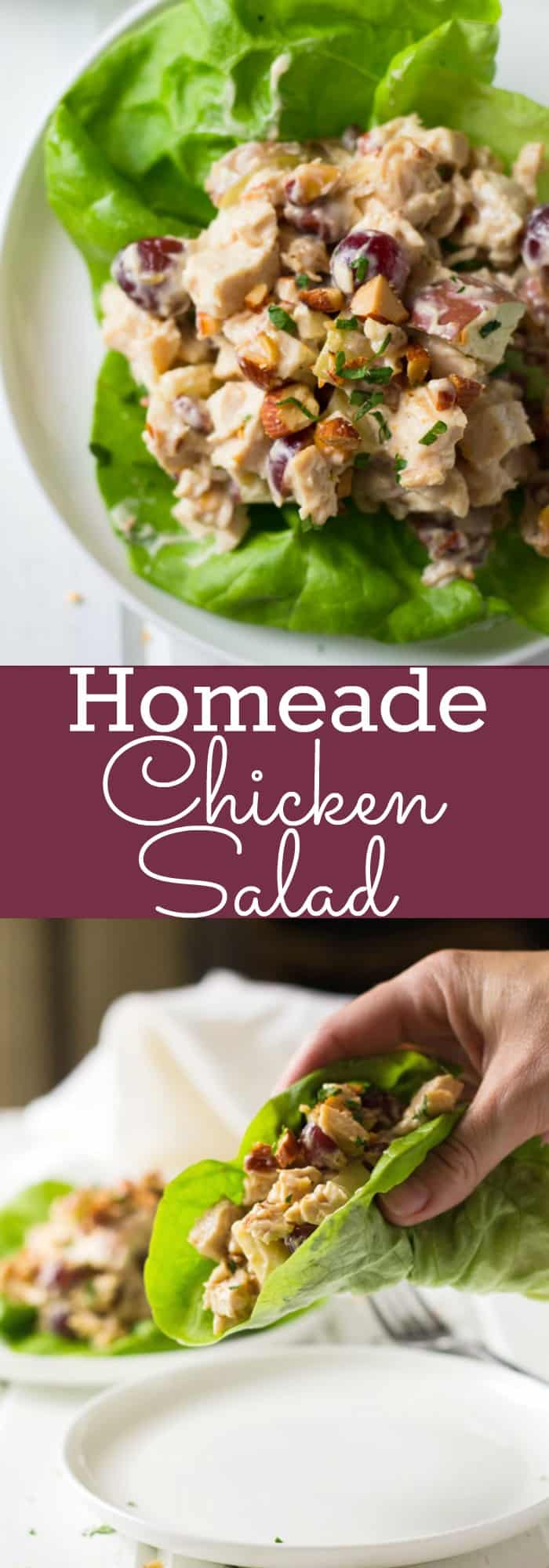 This Homemade Chicken Salad is not your average one! Full of crunchy fruits and veggies and a special ingredient!