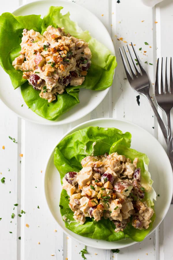 This Homemade Chicken Salad is not your average one! Full of crunchy fruits and veggies and a special ingredient!