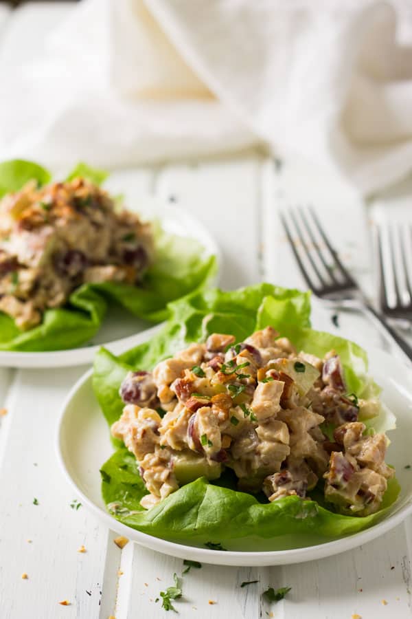 This Homemade Chicken Salad is not your average one! Full of crunchy fruits and veggies and a special ingredient!