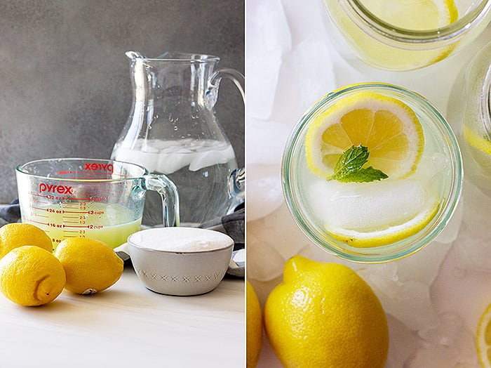 Ingredients to make homemade lemonade.