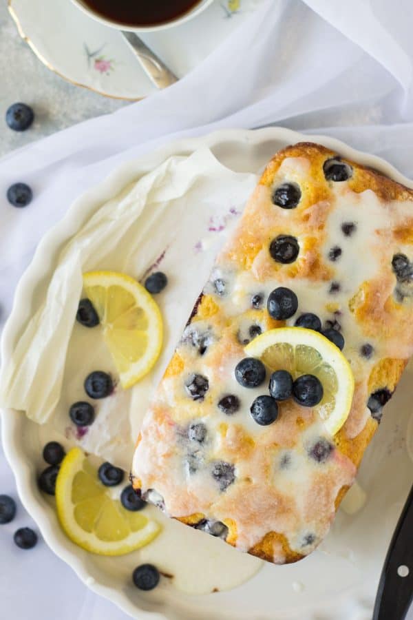 This moist Lemon Blueberry Bread is studded with juicy blueberries and loaded with lemon flavor. The optional lemon glaze adds more flavor and locks in moisture.