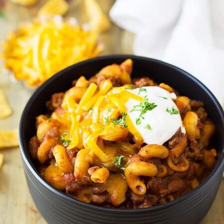 Chili Mac in the Slow Cooker