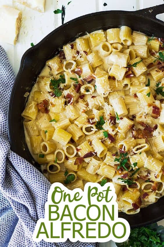 One Pot Bacon Alfredo Countryside Cravings