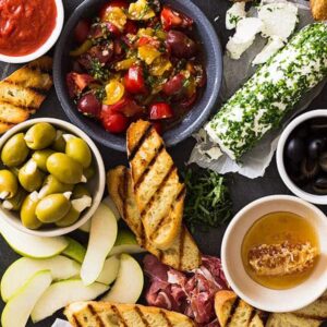 This Make Your Own Bruschetta Bar will be the star of the party. It's easy to put together and there are endless combinations to make! | www.countrysidecravings.com