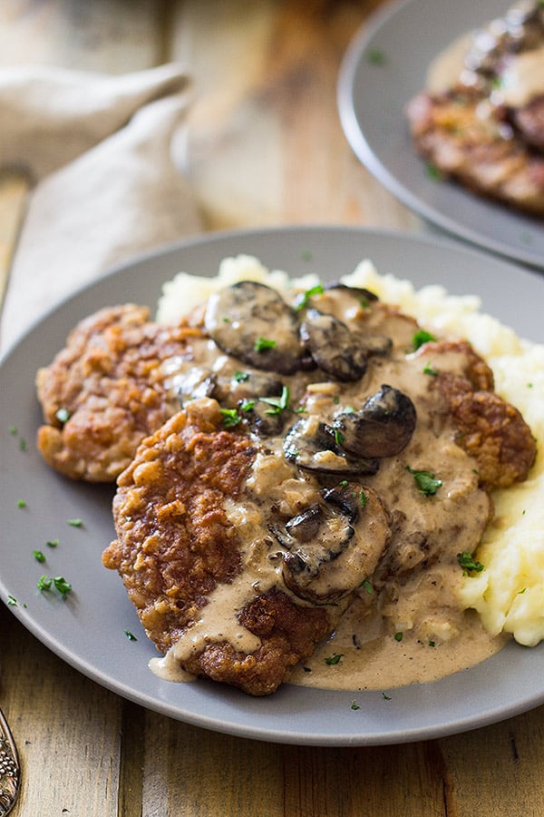 This easy Pork Marsala is full of flavor from the Marsala wine, mushrooms and garlic then made extra decadent from some half and half. | www.countrysidecravings.com