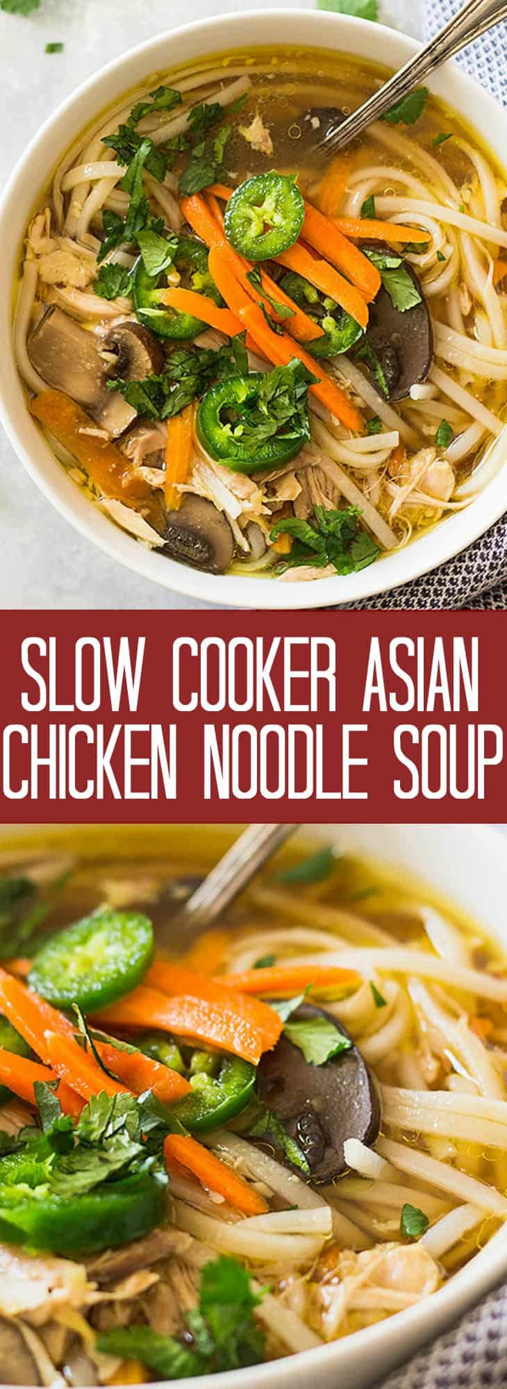 Slow Cooker Asian Chicken Noodle Soup | Countryside Cravings