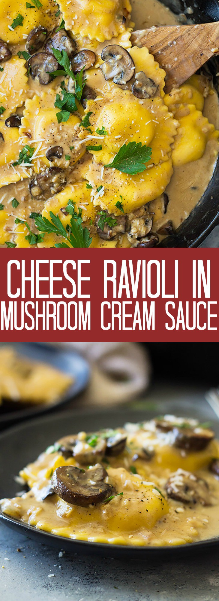 Cheese Ravioli in Creamy Mushroom Sauce Countryside Cravings