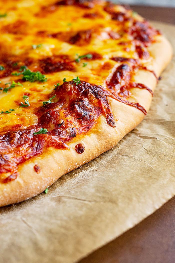 Close up of pizza dough.