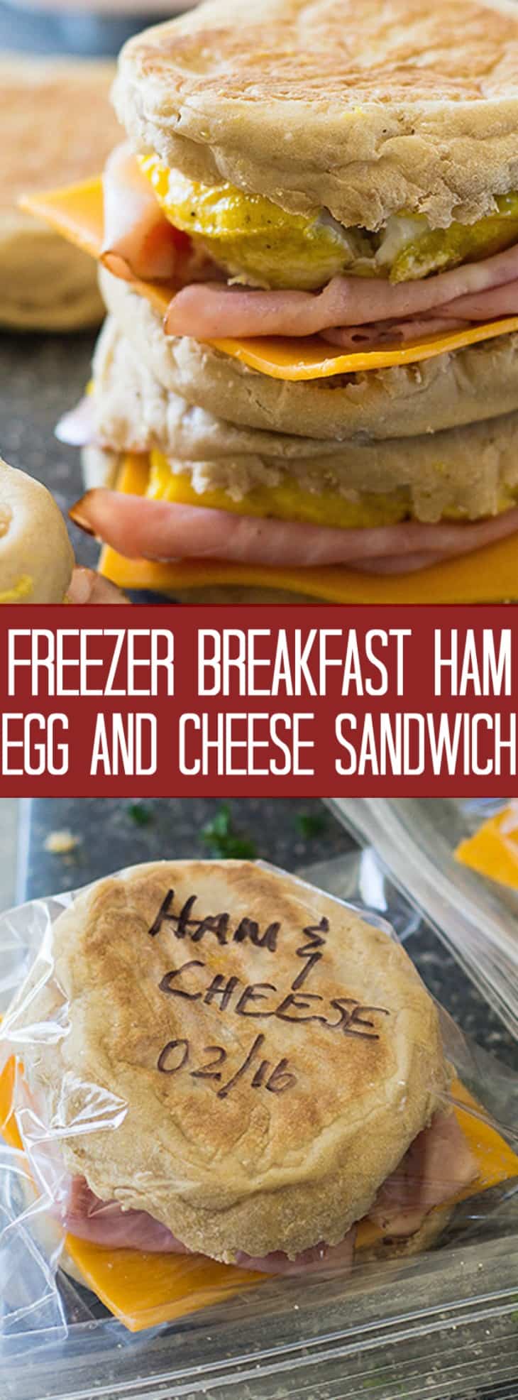 This Freezer Breakfast Ham Egg and Cheese sandwich is a healthier alternative to that Egg McMuffin! They are easy to make and are a great for breakfast on the go! | www.countrysidecravings.com