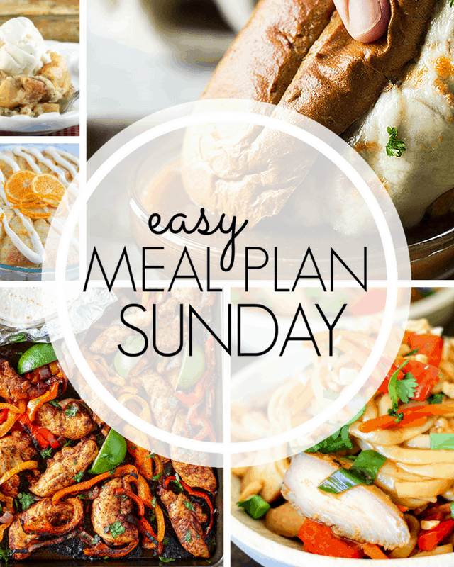 Easy Meal Plan Sunday week 1