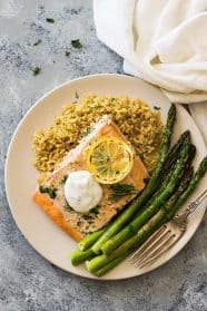 This Simple Sheet Pan Salmon and Asparagus is dinner made on one sheet pan and on your table in 20 minutes! | www.countrysidecravings.com