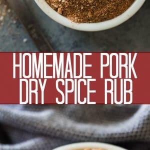 Pinterest graphic for homemade dry spice rub for pork or ribs