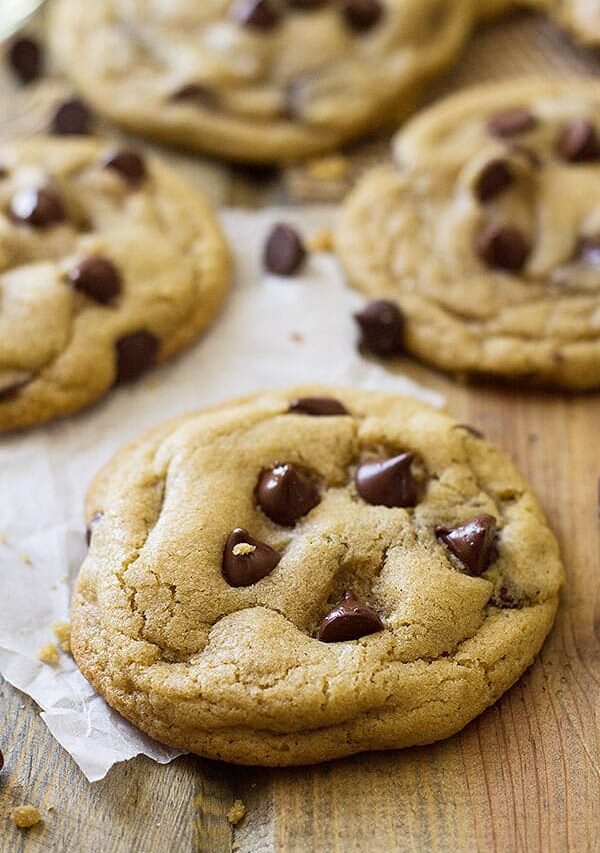 These No Chill Soft Chocolate Chip Cookies are soft, chewy, filled with chocolate chips and require no chilling time!!