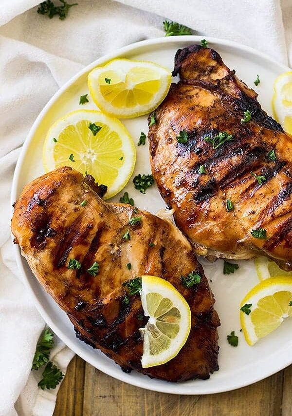 Chicken on white plate