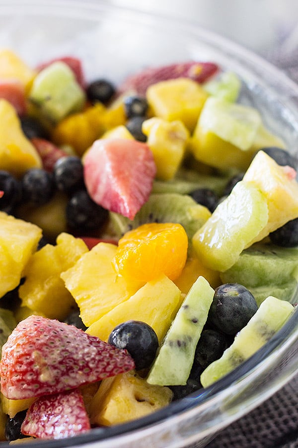 This Creamy Key Lime Fruit Salad is healthy and refreshing! It's the perfect summer salad. 