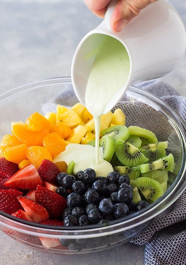 This Creamy Key Lime Fruit Salad is a great summertime salad to take to all of your BBQ's. It's quick and easy to make, healthy and refreshing.