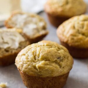 These Easy Banana Muffins are easy to make and kids love them! They are loaded with banana flavor and make a great breakfast!