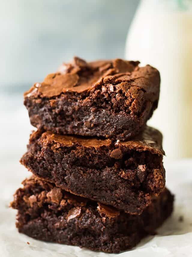 Brownies stacked on one another