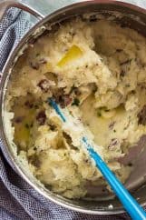 The Easiest Mashed Potatoes are perfect for any gravy or braised meats! Rustic, creamy and easy to make!
